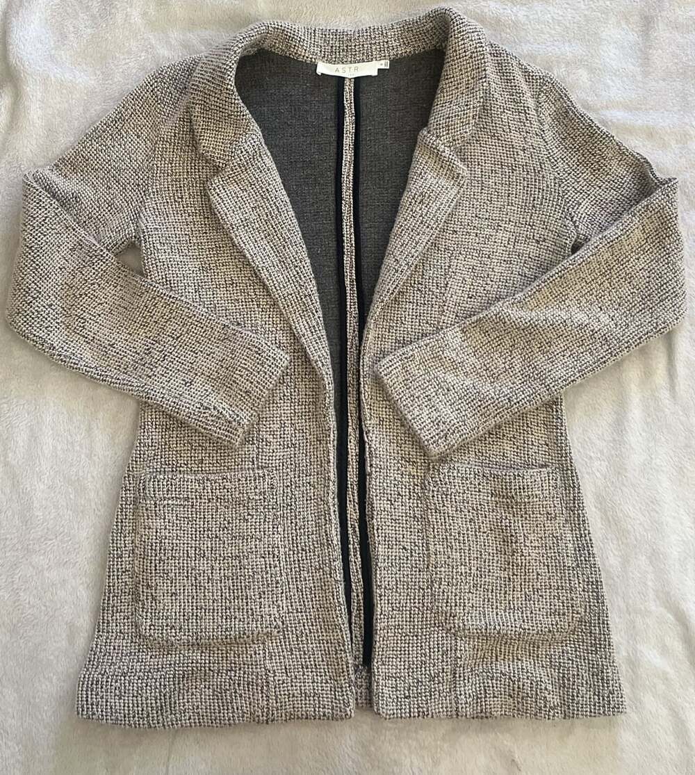 ASTR The Label Blazer Size S Tweed Open Front Jacket